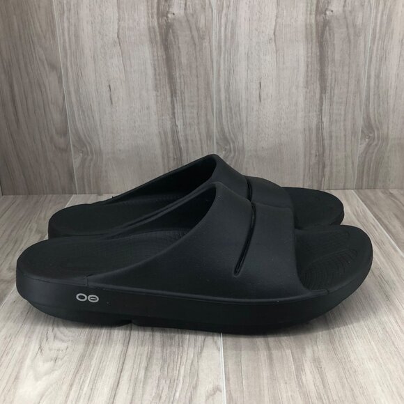 Oofos Slide Sandals Mens 13 Recovery Black Rubber Slip On Comfort Shoes main image 5